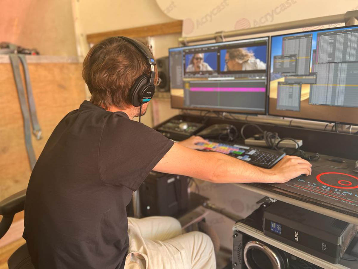 Dylans editing truck on set in London
