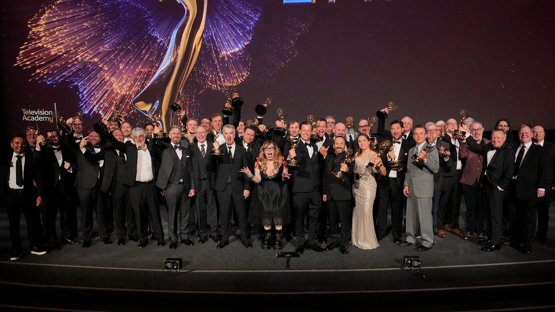 Winners and host Kirsten Vangsness of the 77th Engineering, Science & Technology Emmy Awards